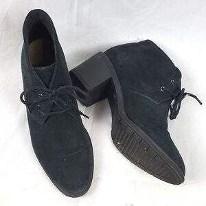 Clarks Scene Laceboot‎ Black Suede Akleboot With Heel